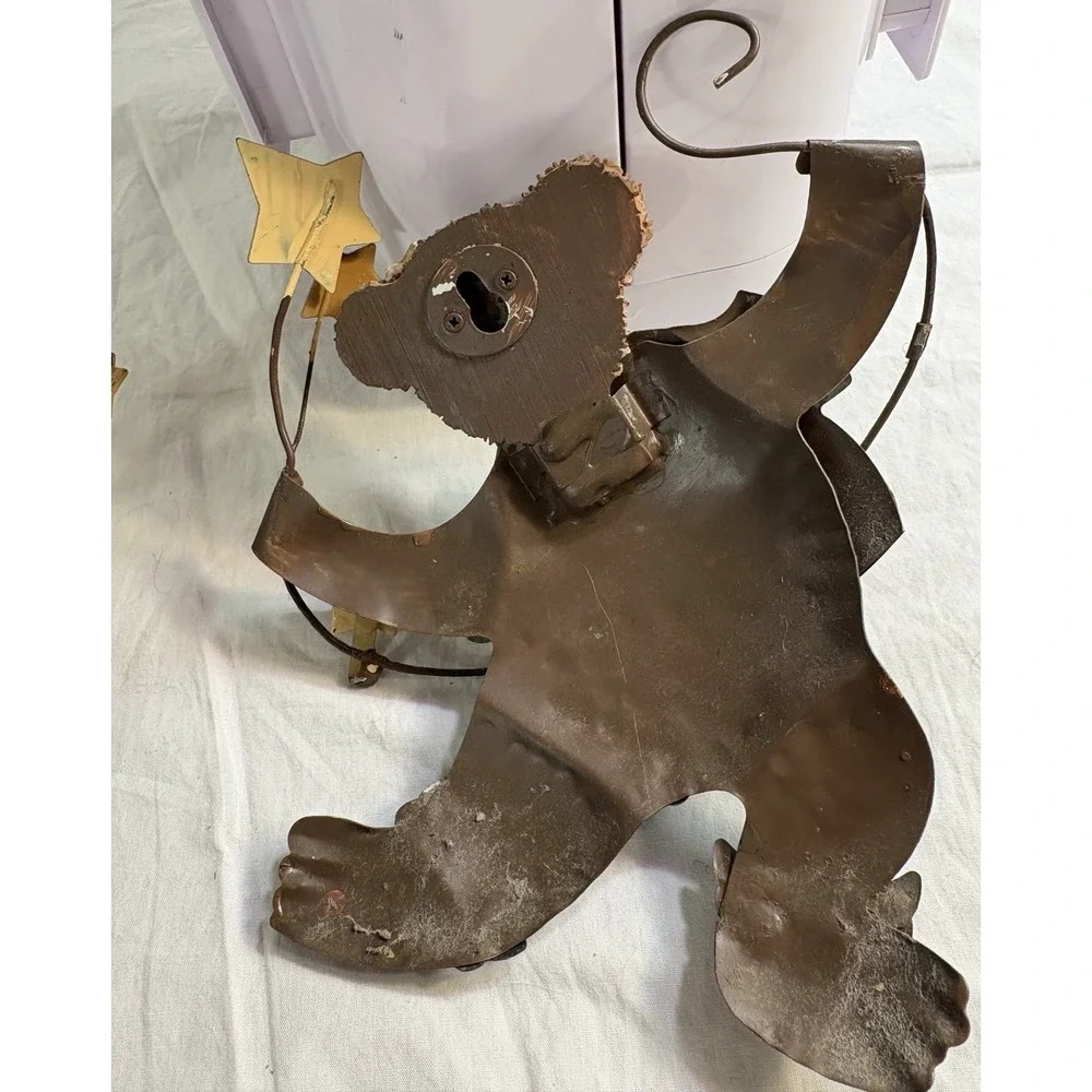 Patriotic Teddy Bear Wall Decor Set of 3 Americana Folk Art Stars Home Interiors